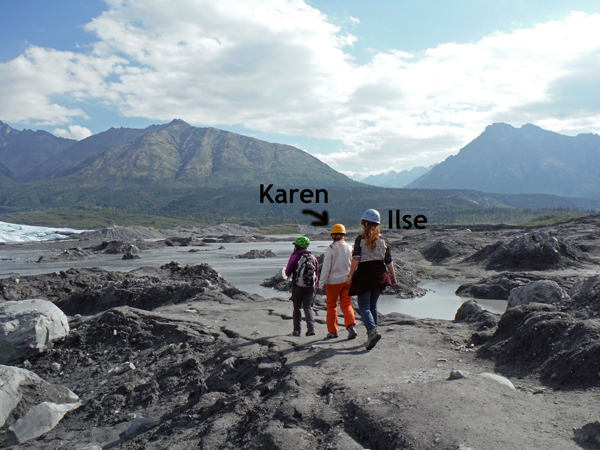 Karen and Ilse follow the guide